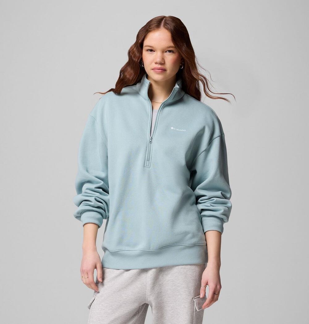 COLUMBIA Women's Aldermore Half Zip Fleece Pullover Crushed Blue XL